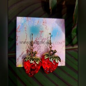 Strawberry Resin Earrings
